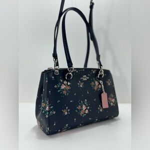 COACH Etta Carryall with Navy Floral Handbag